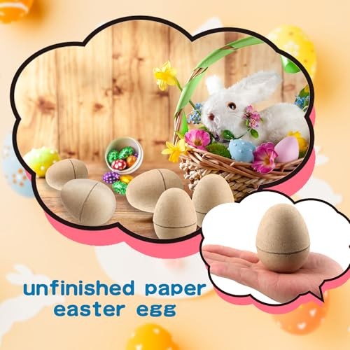80 Pcs 3 Inch Paper Mache Easter Eggs Fillable DIY Easter Eggs Cardboard