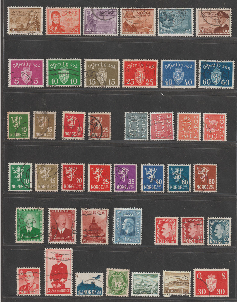 Norway – 42 Different Used Stamps – Clean Selection