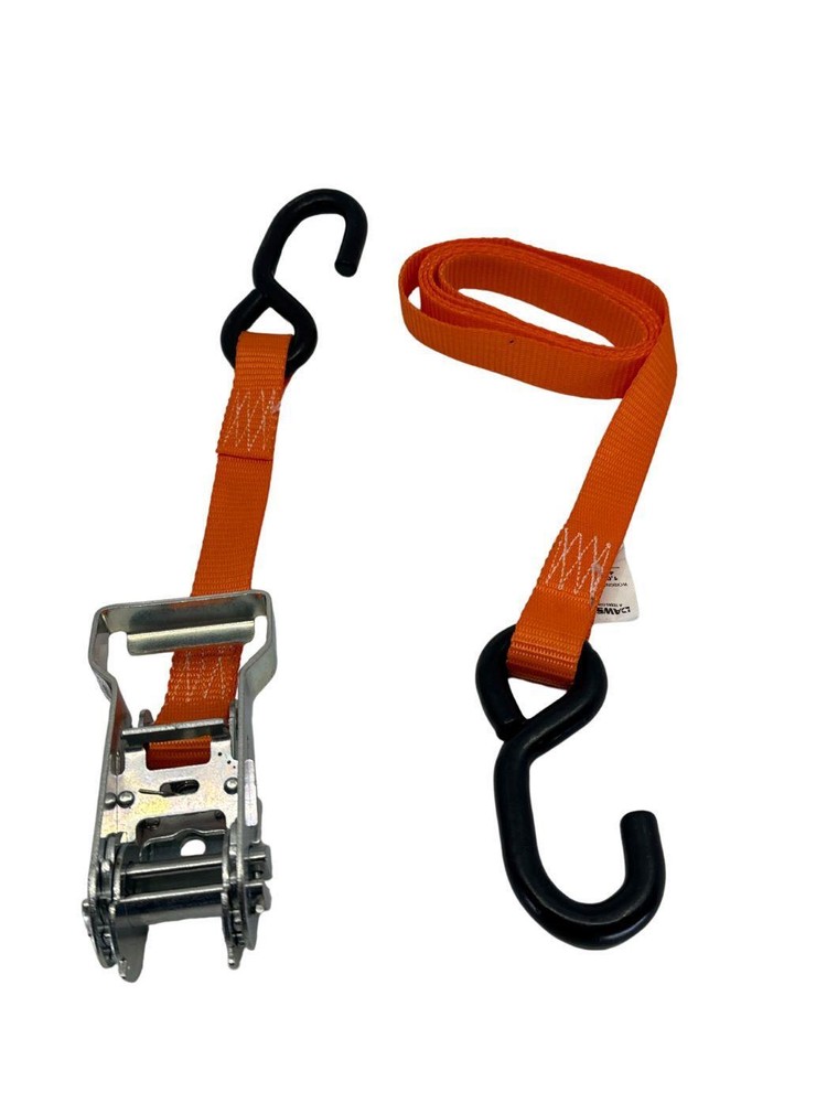 1"X6' Ratchet Strap w/ S-Hooks 4 Pack