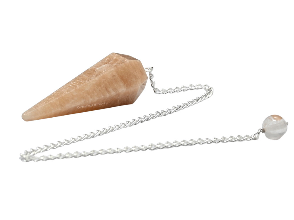 Cream Moonstone Dowsing Crystal Pendulum