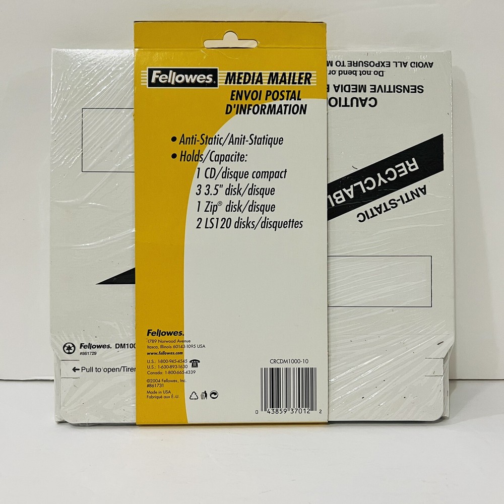 fellowes Media CD paper data mailer 10 Envoi Postal D’information