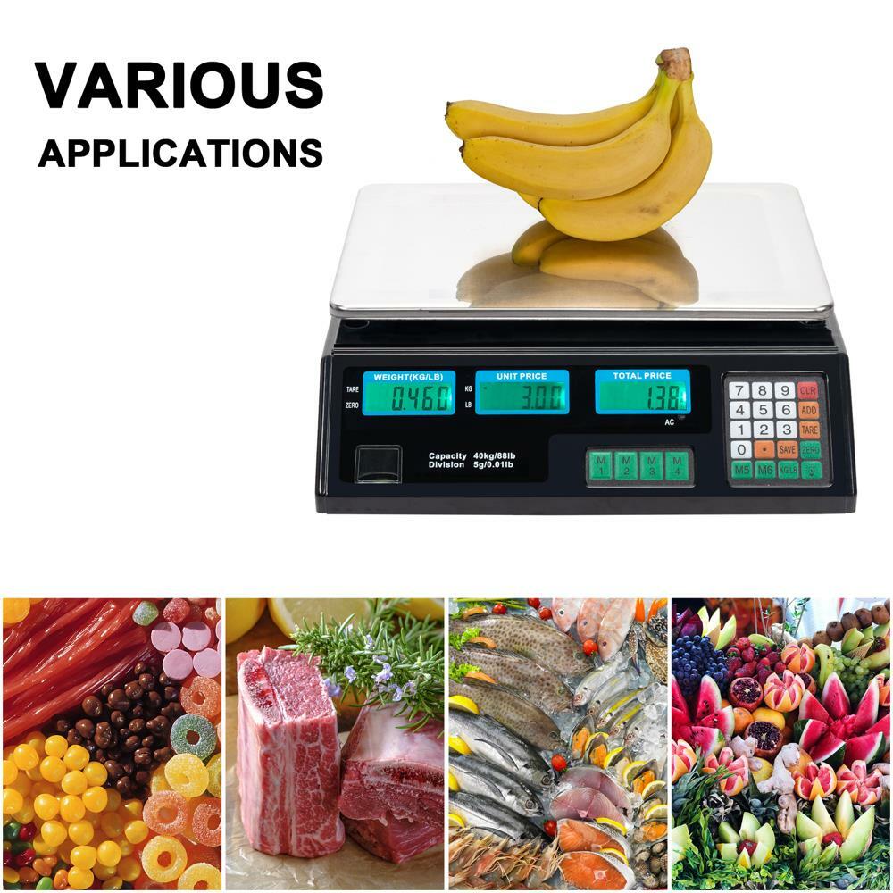88lb 40kg Digital Scale Computing Price Electronic Counting Weight HD Backlit