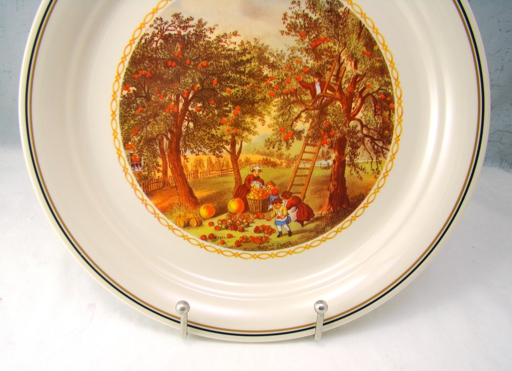 Corning Corner Stone CURRIER & IVES Dinner Plate "Apple Picking" EXCELLENT