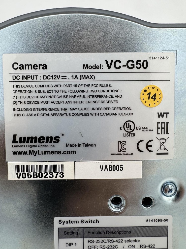 Lumens VC-G50 Camera