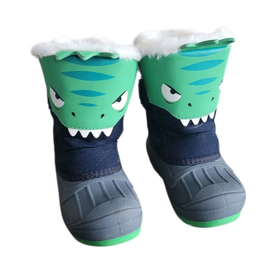 Pre-Owned CAT & JACK 8 Non Marking Dinosaur Winter Boot Boy