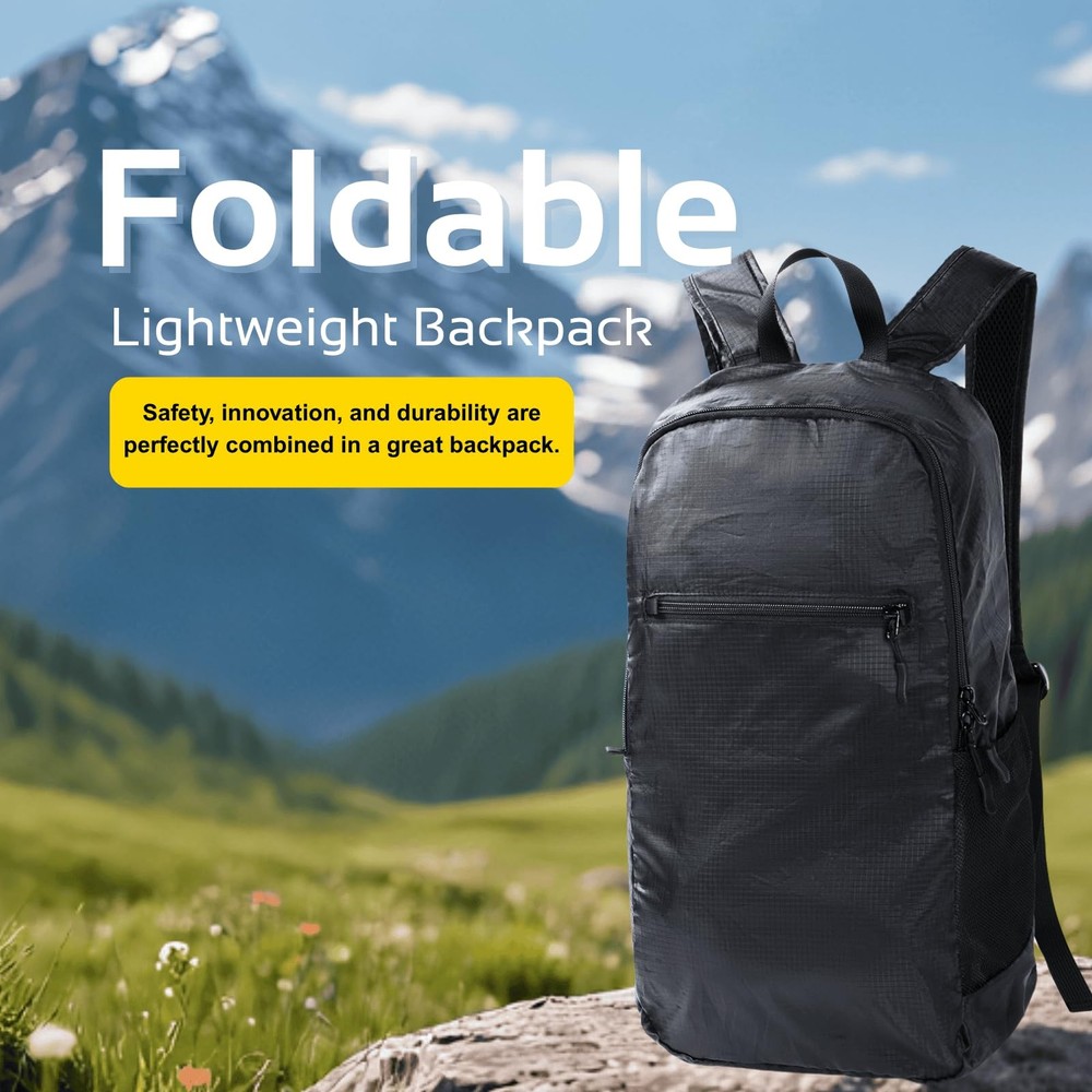 Lightweight Foldable Backpack – Water-Resistant Travel Daypack with Spacious ...