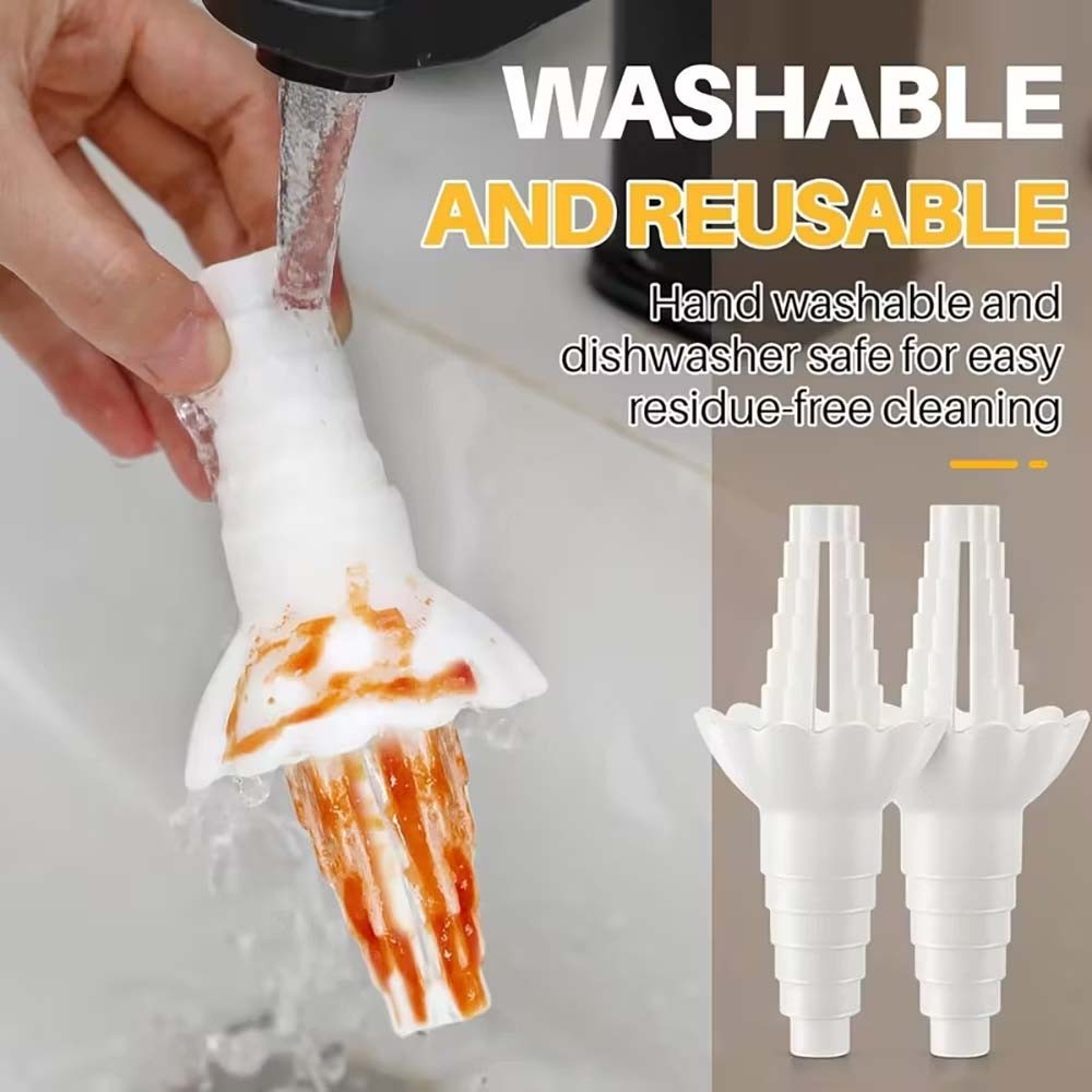 2pc Bottle Connector Funnel No Spill Liquid Transfer Adapter Reusable Tool White