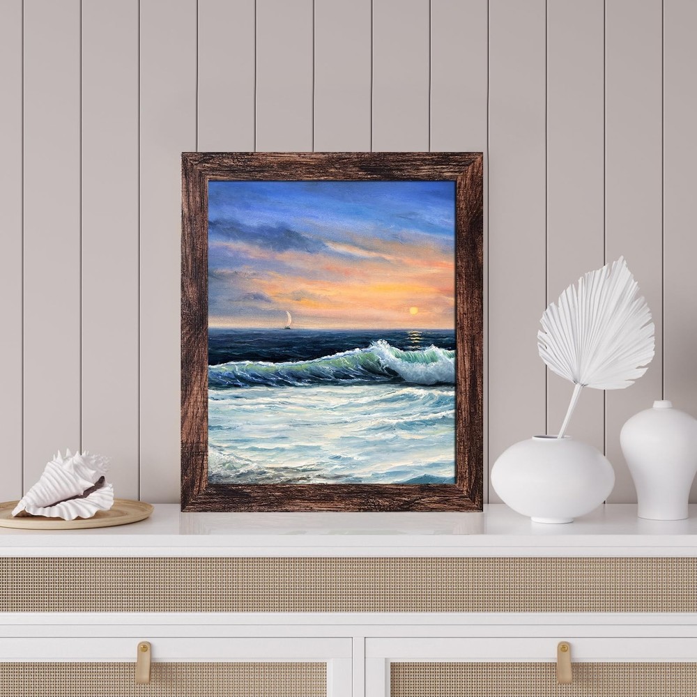 8X10 Picture Frame Brown for Wall Mounting or Tabletop Display, 2 Pack