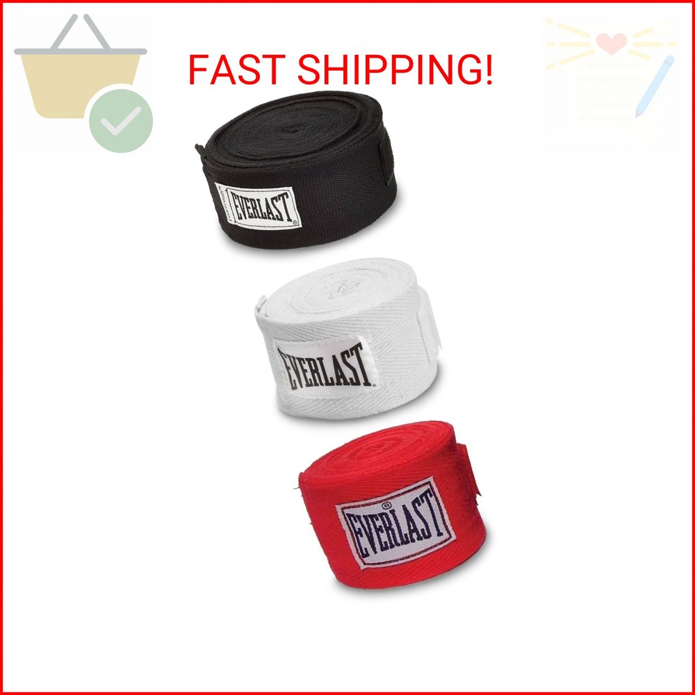 Everlast 4455-3 3-Pk. Hand Wraps,Red