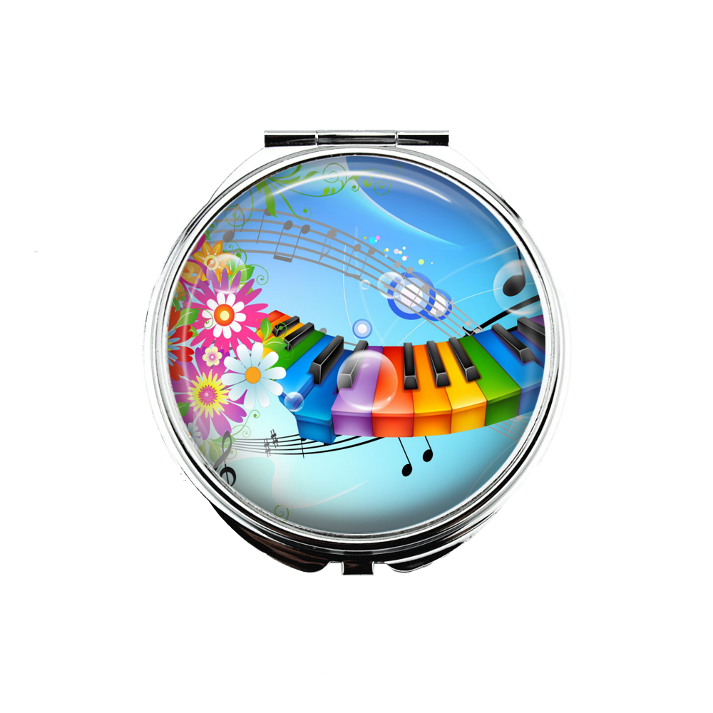 1 Piano Portable Makeup Compact Double Magnifying Mirror!