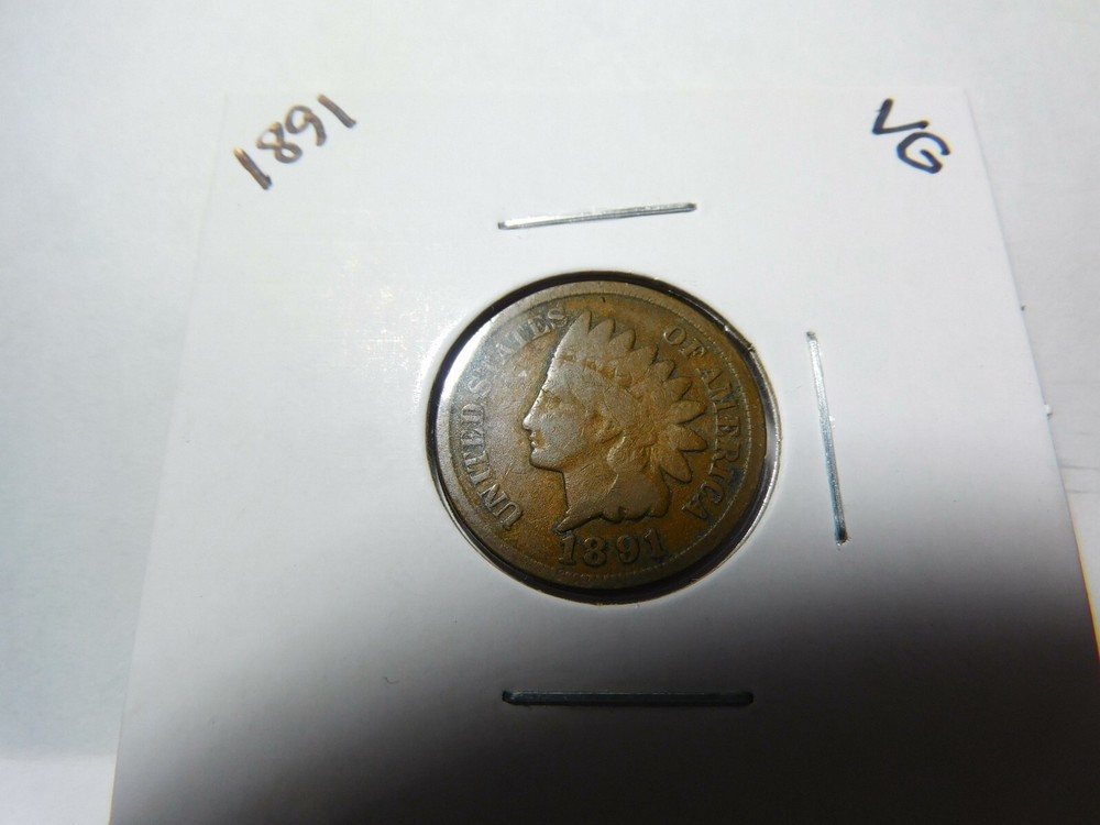 1891 Indian Head Cent Very Good Features and Details