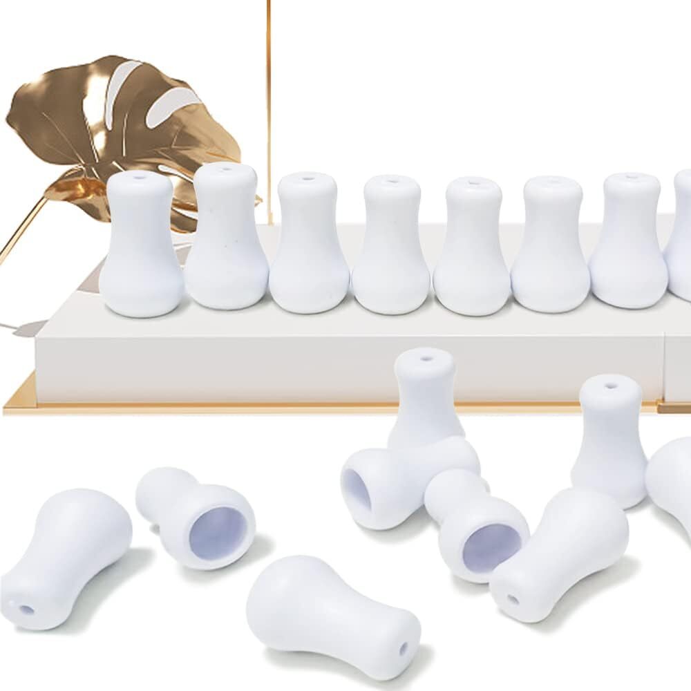 20pcs White Plastic Cord Tassel, Blind Pull One Size,