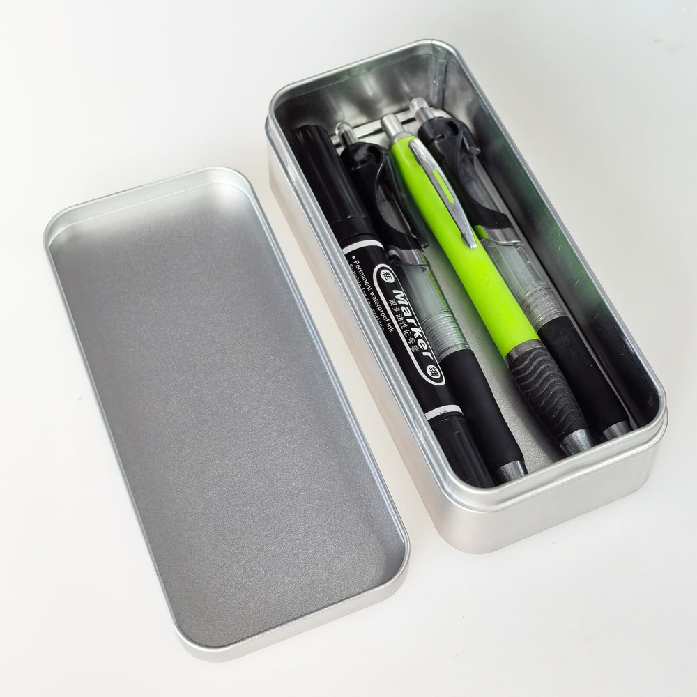 7 Pieces Rectangular Metal Empty Tins Containers Basic Necessities Home Stora...