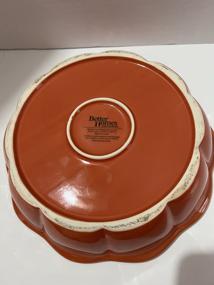 Pumpkin shaped Covered Casserole. 10 1/2” round