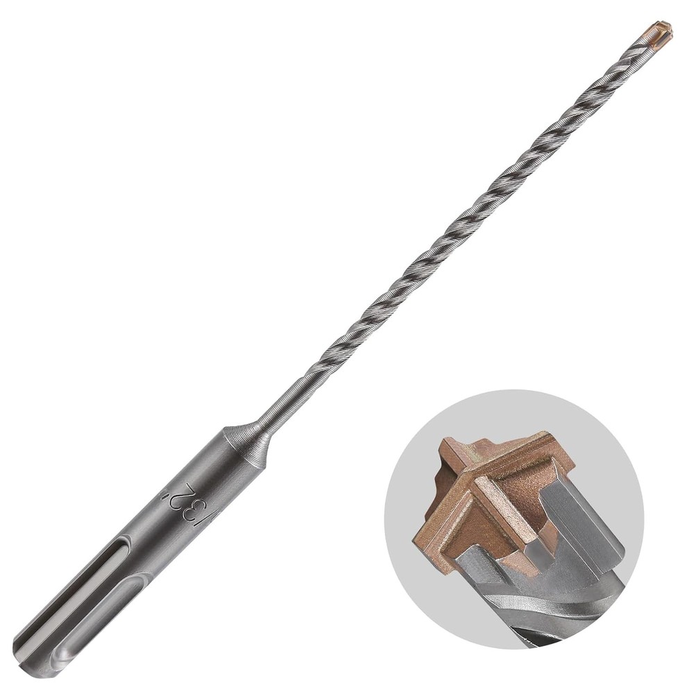 5pcs 5/32" X 6"-4" Concrete Drill Bits, Cross-Type Double Thread Carbide 5/32