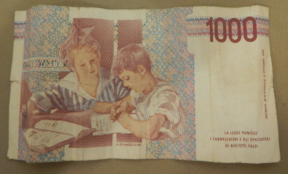 1990 Italy 1000 Lire Note