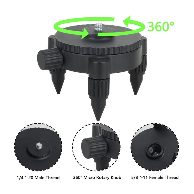 360 Degree Rotation Base Tripod Bracket Replacement Level Meter Base Enduring
