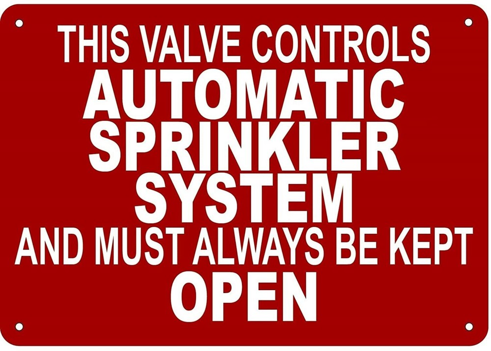 This Valve Controls Automatic Sprinkler SIGN (Aluminium Reflective.....ref1020