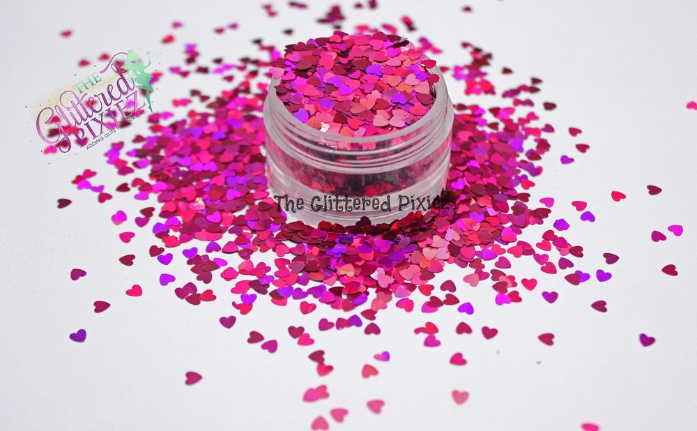 DIVINE MISS RASPBERRY HEART shape Glitter- Pixie Shapes