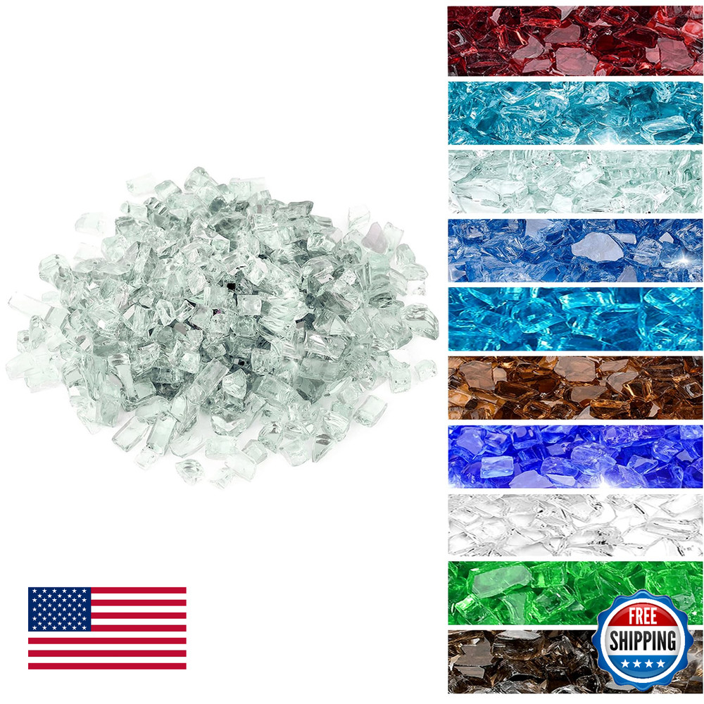 Onlyfire 10 lbs Fire Glass for Propane Fire Pit, 1/4-Inch High Luster Fireplace