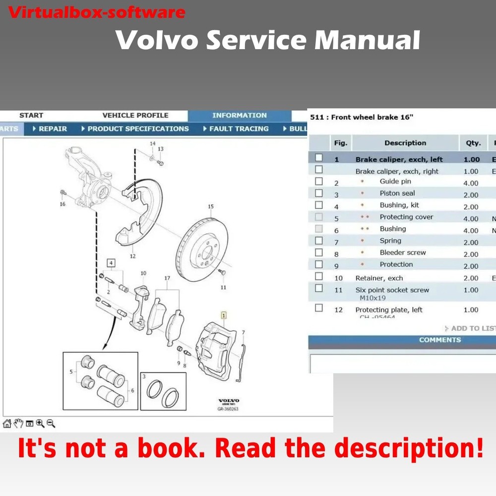 Volvo V50 Workshop Service Manual 2004-2012 ON A USB