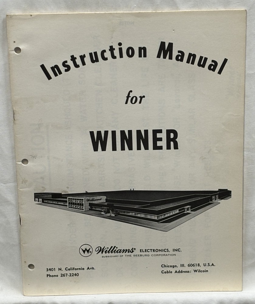 ORIGINAL-WILLIAMS-WINNER-INSTRUCTION MANUAL