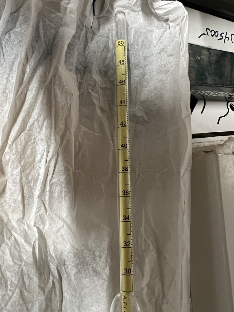 W.L. Walker Certified API Gravity HYDROMETERS 30-50.