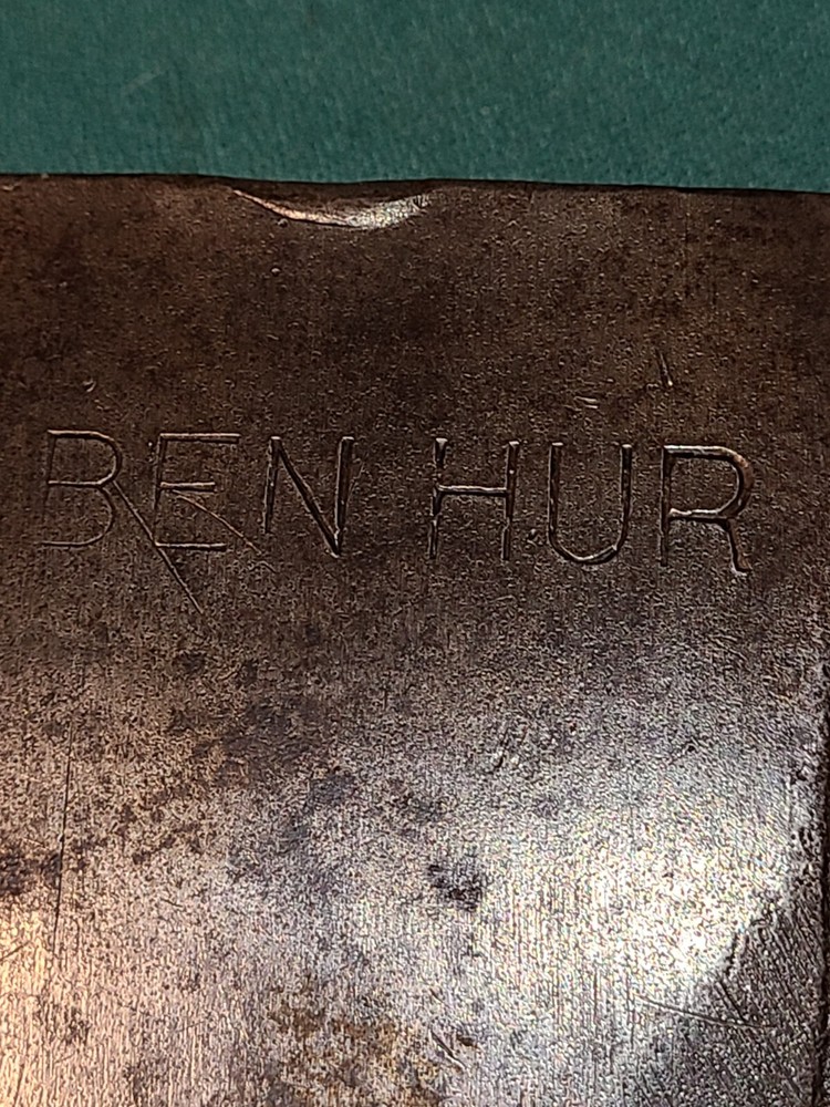 Vintage Ben Hur Embossed Hatchet Ax Axe Head Only