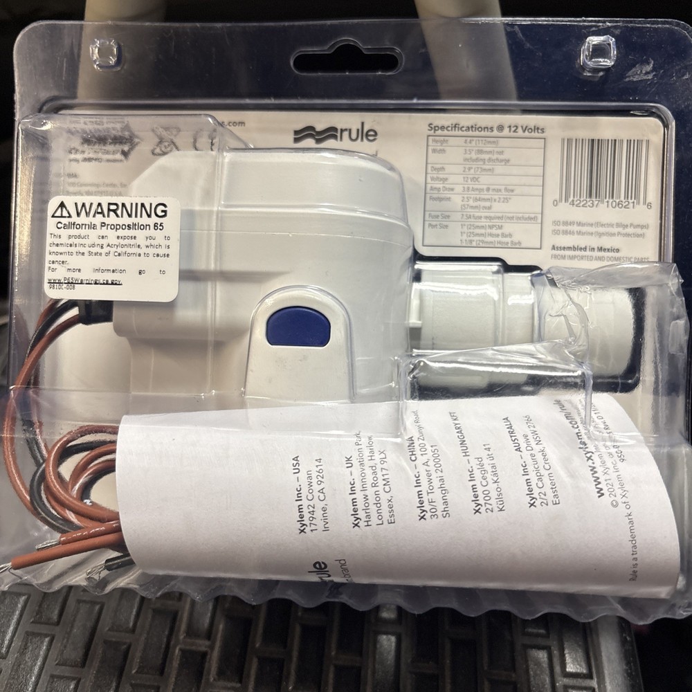 RULE-MATE 1100 GPH AUTOMATIC BILGE PUMP model RM1100B