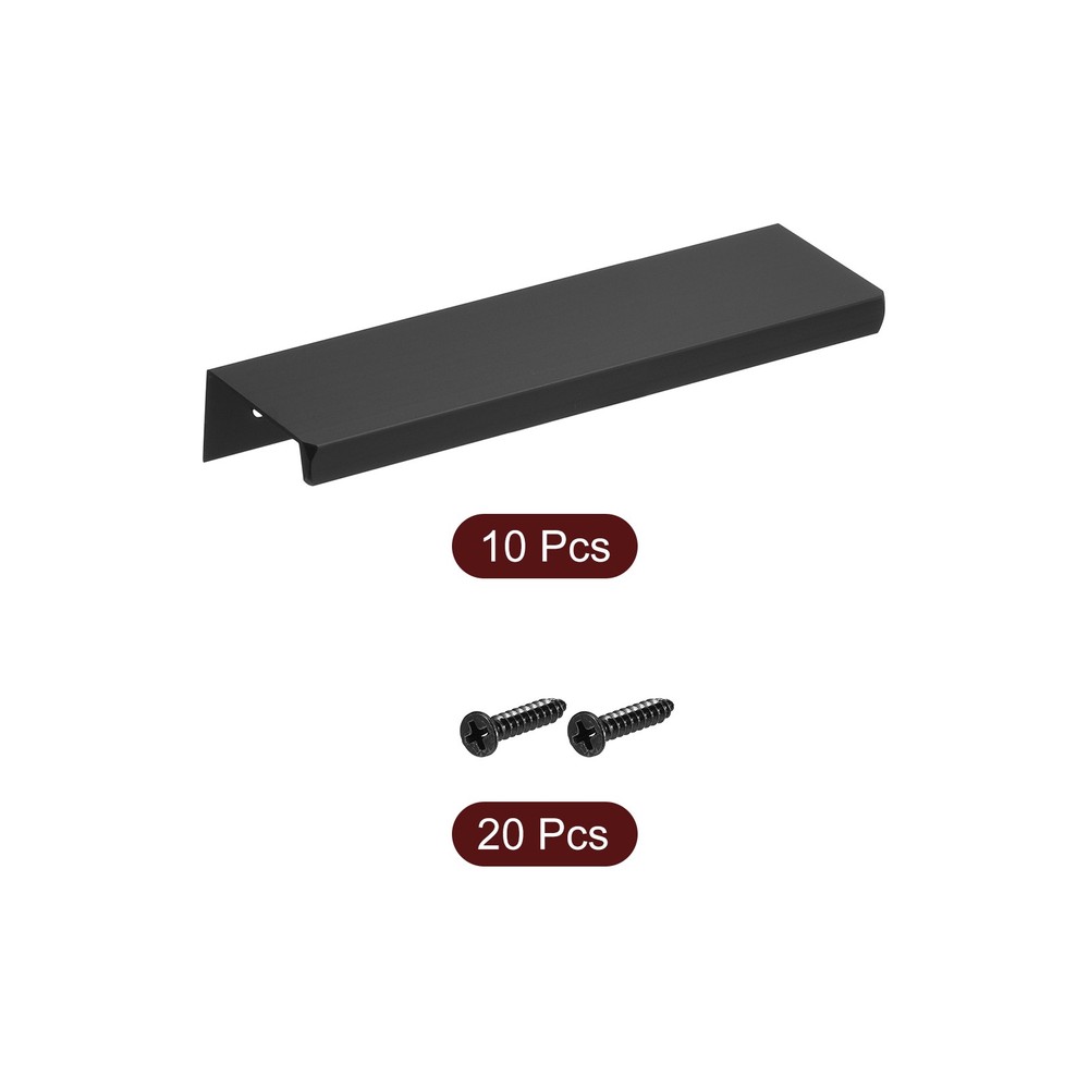 Cabinet Edge Finger Pull, 10pcs 120mm/4.72 Hidden Cabinet Pulls, Black
