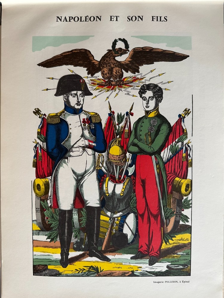 Image D' Epinal " Napoleon And His Son " 35 Cm By 26 Cm