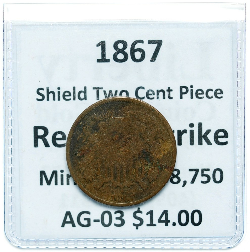 1867 Two Cent Piece AG