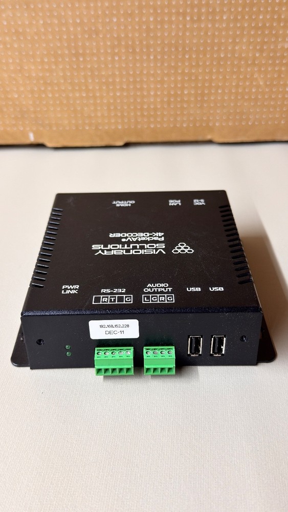 1 - Visionary Solutions D4100 4K UHD Decoder Unit - Used, QTY 9Fully Functional