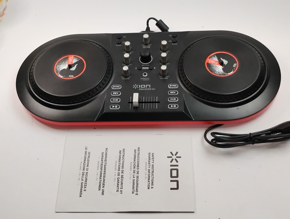 Ion Audio ICUE3 Discover DJ System USB Interface Black/Red for Computer Transfer