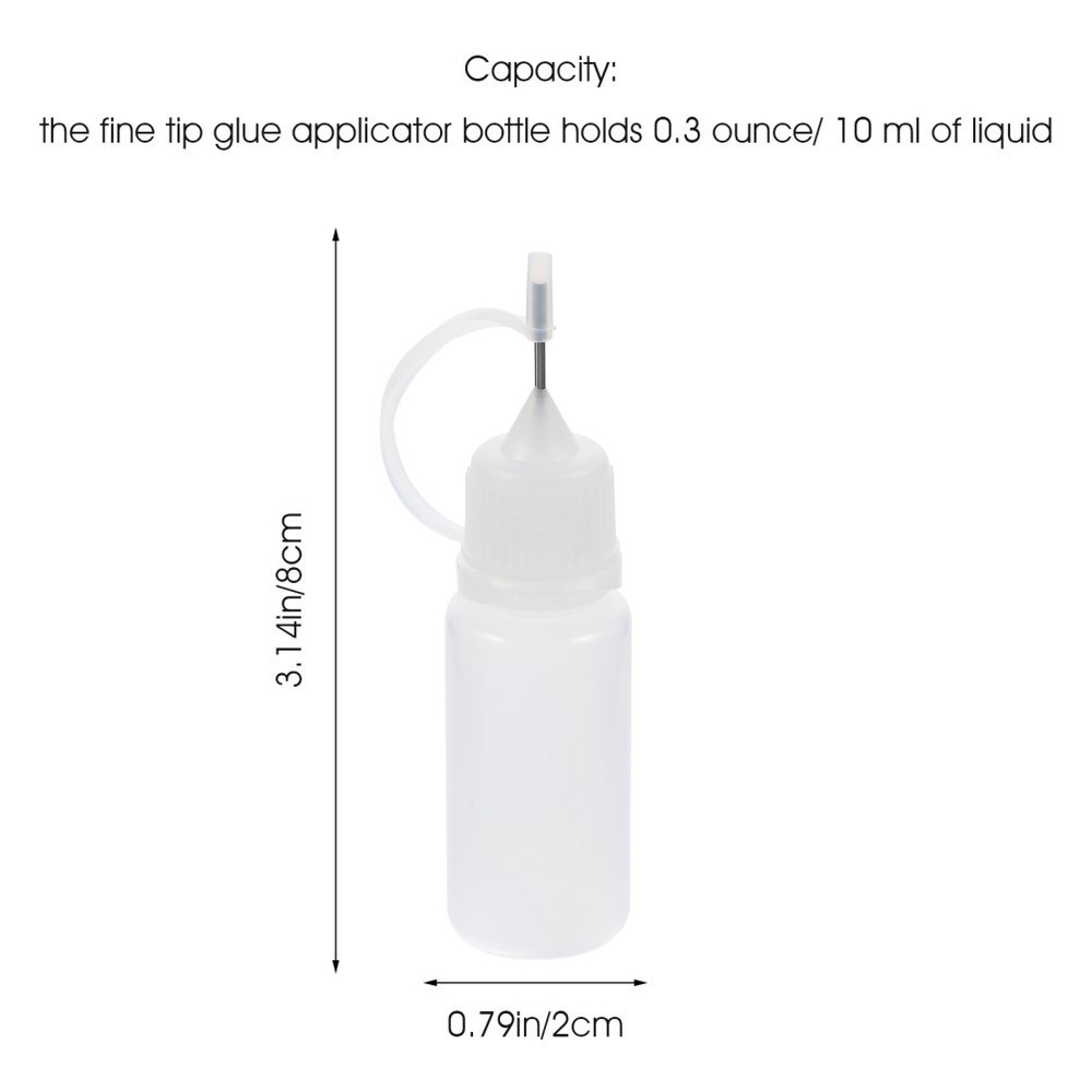 10 Pcs Squeeze Pointed Bottles Applicator with Tips Precision Nozzle Crafts