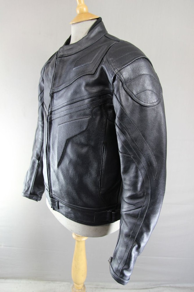 CLASSIC BLACK LEATHER BIKER JACKET 40 INCH CHEST/MEDIUM