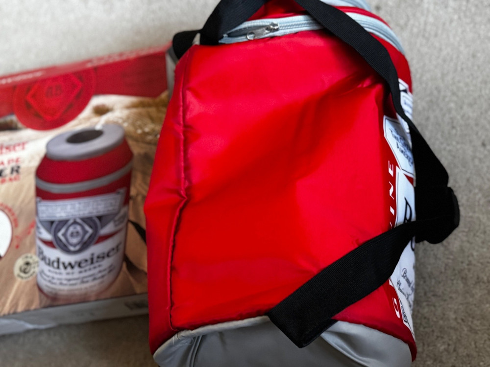 BUDWEISER 24 CAN CAN SHAPED COOLER BACKPACK WITH BLUETOOTH SPEAKER