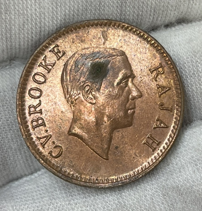 1937 Sarawak One Cent Coin Excellent Condition