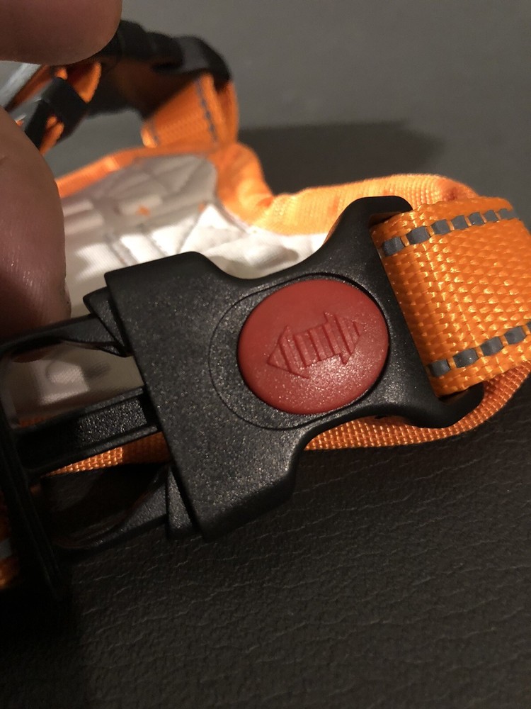 Ya-Us Orange Small Dog Harness Reflective Locking Clip Adjustable Padded