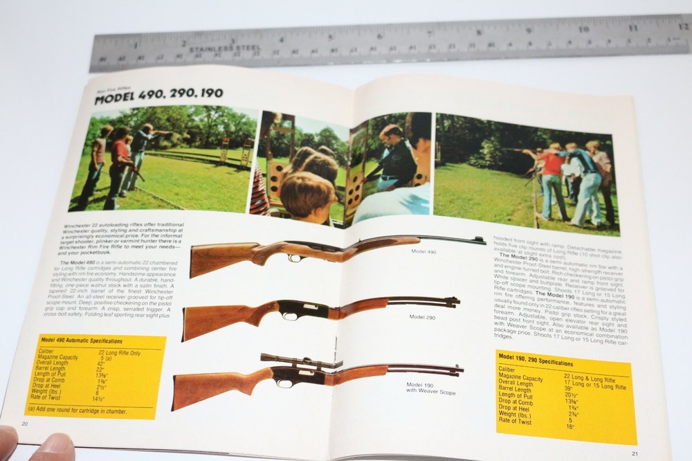 1976 Winchester sporting arms guns, ammunition, reloading components booklet
