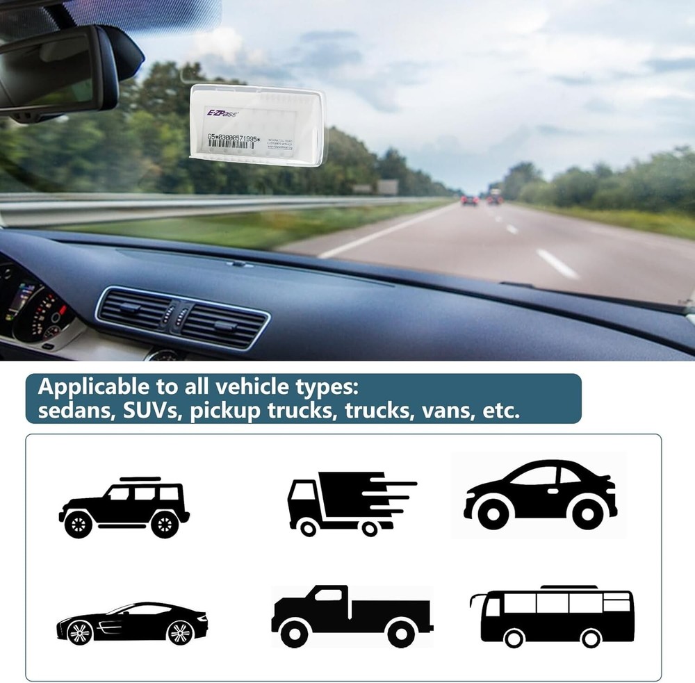 Ezpass Holder for Windshield - Super Strong Suction Cups for Secure Toll Pass an
