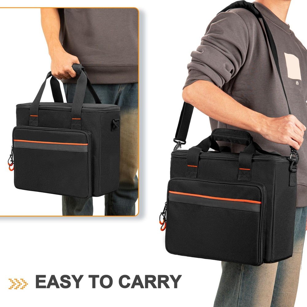 PGmoon 6 Slots Wireless Microphone Carrying Case, Mic Storage Standard, black