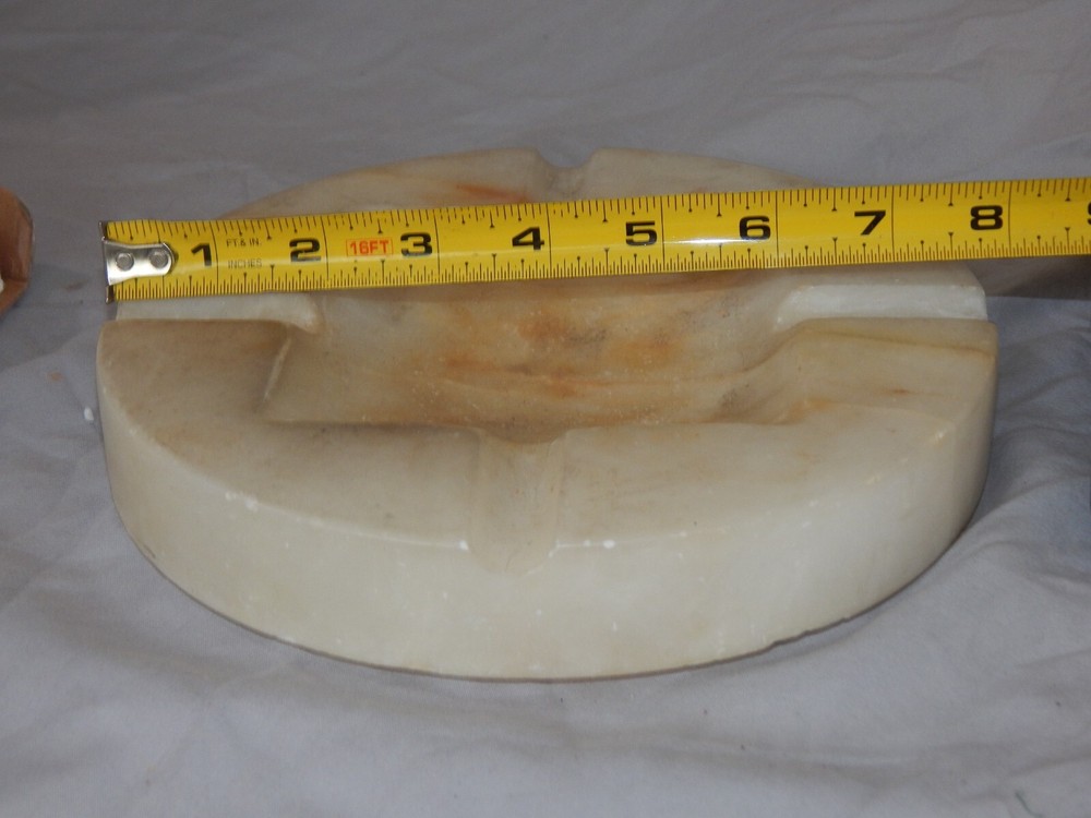 Vintage Round Marble Cigar Ashtray