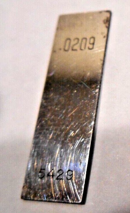 .0209 Rectangular Steel Gage Block. WEBBER