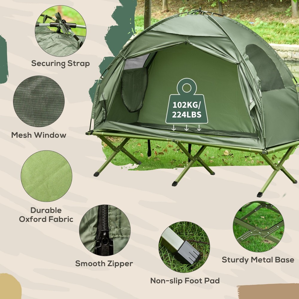 Efficient Dual Use Tent Cot 1 Person 76L Lightweight Design
