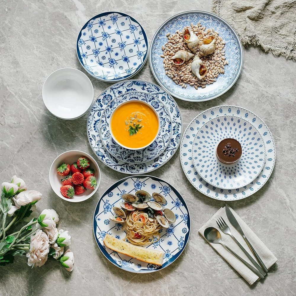 Dinnerware Sets for 4, 12 pcs, Ceramic Dinnerware Sets