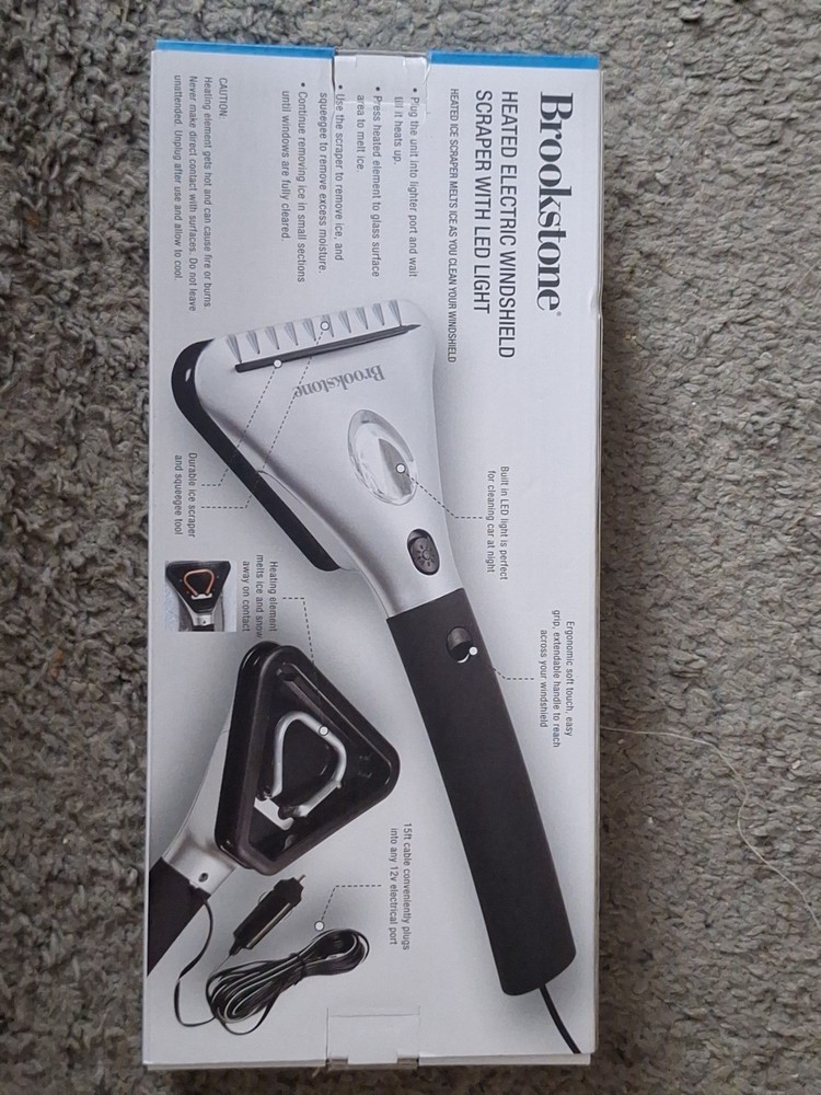 Brookstone Windshield Scraper Heated Electric With LED Light