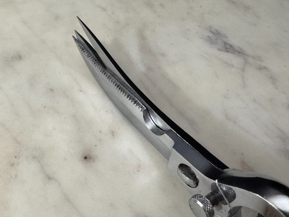 Custom German Stainless Kitchen Poultry Shears Stag Handle, Fork Tip, Take-Apart