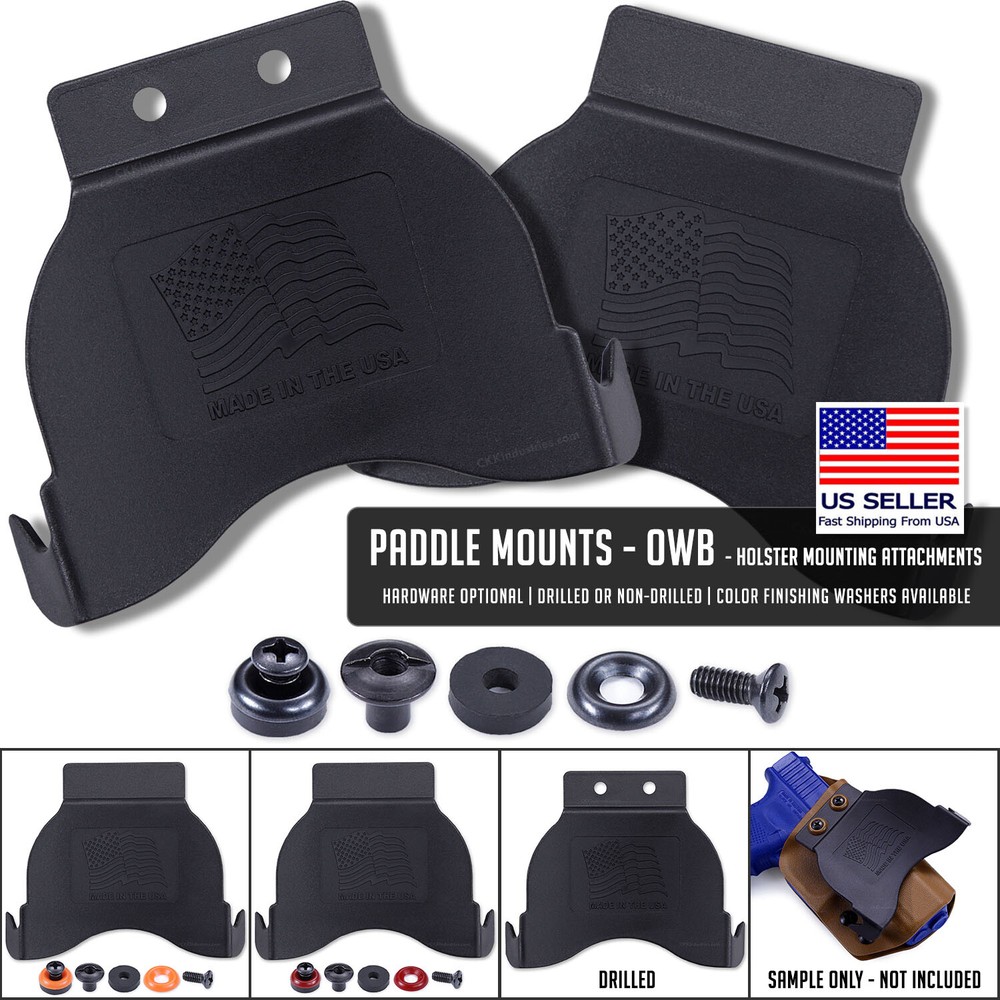 Paddle Mounts - OWB Holster Mounting Attachments - Black - Hardware Optional