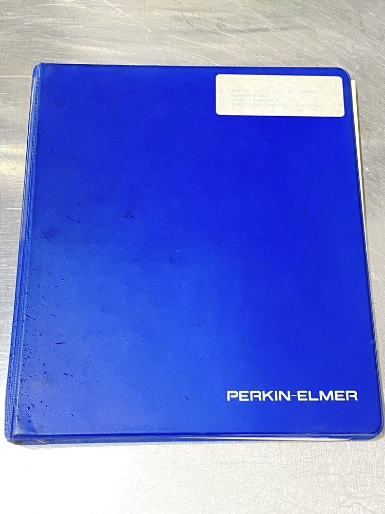 Perkin Elmer PE Lambda 3 Spectrophotometer UV Visible - Users Guide / Manual
